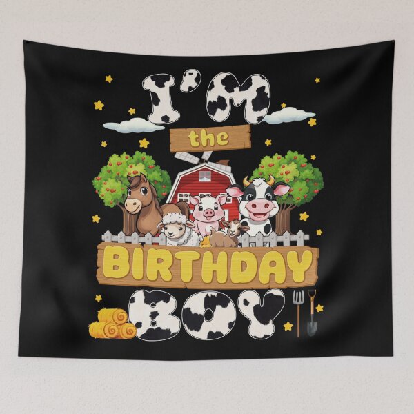 Item preview, Cute Farm Animals Im The Birthday Boy Barnyard Theme Party Graphic designed and sold by Phil Ben.