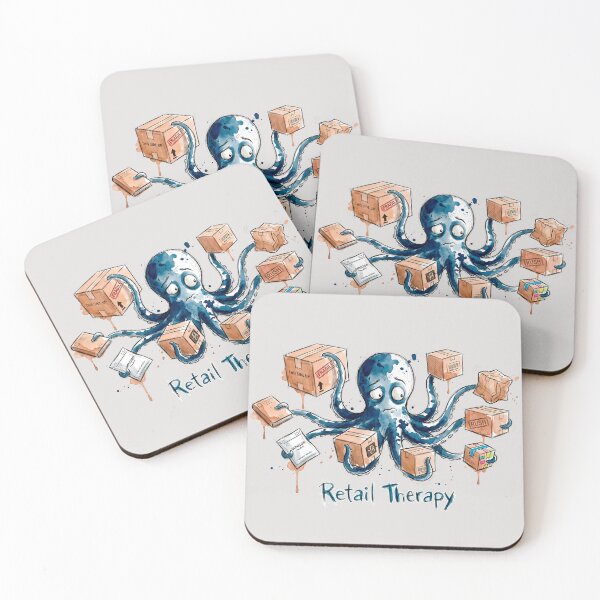 Item preview, Retail Therapy: The Overwhelmed Shopping Octopus Art designed and sold by SoulPT.