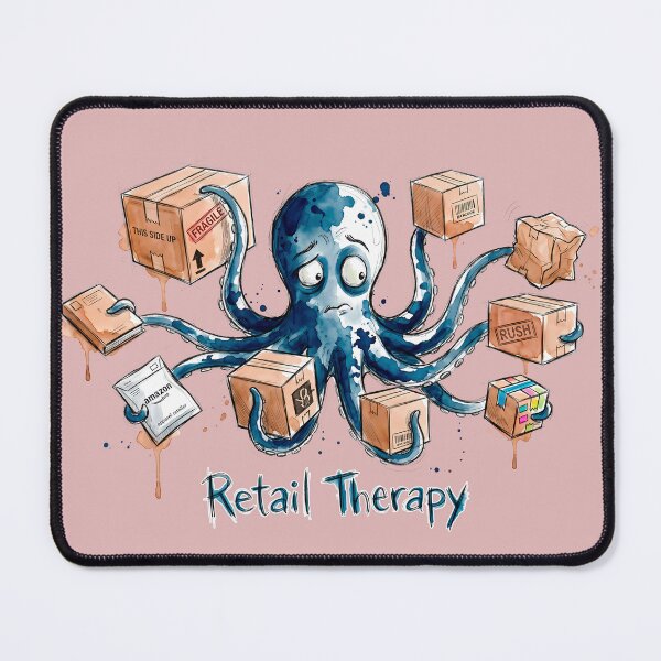 Item preview, Retail Therapy: The Overwhelmed Shopping Octopus Art designed and sold by SoulPT.