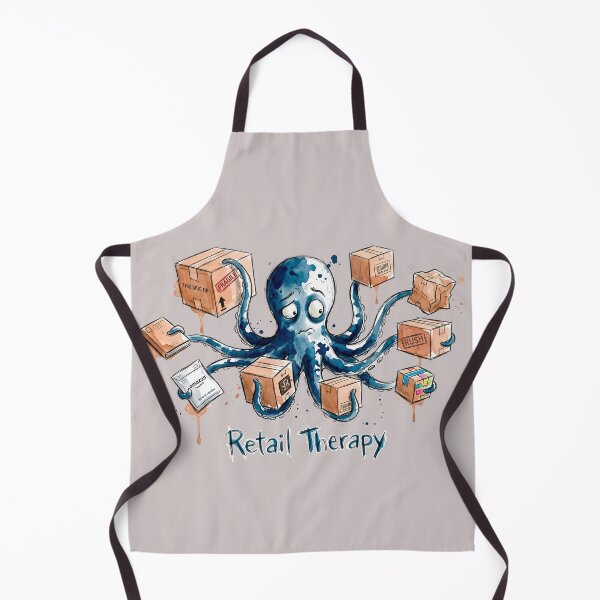 Item preview, Retail Therapy: The Overwhelmed Shopping Octopus Art designed and sold by SoulPT.