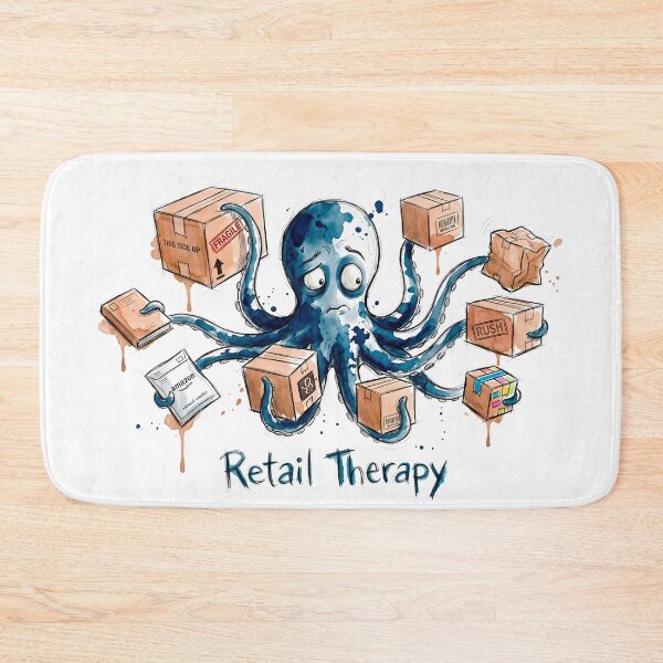 Item preview, Retail Therapy: The Overwhelmed Shopping Octopus Art designed and sold by SoulPT.