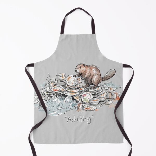 Item preview, Adulting: The Dirty Dish Dam Beaver Illustration designed and sold by SoulPT.