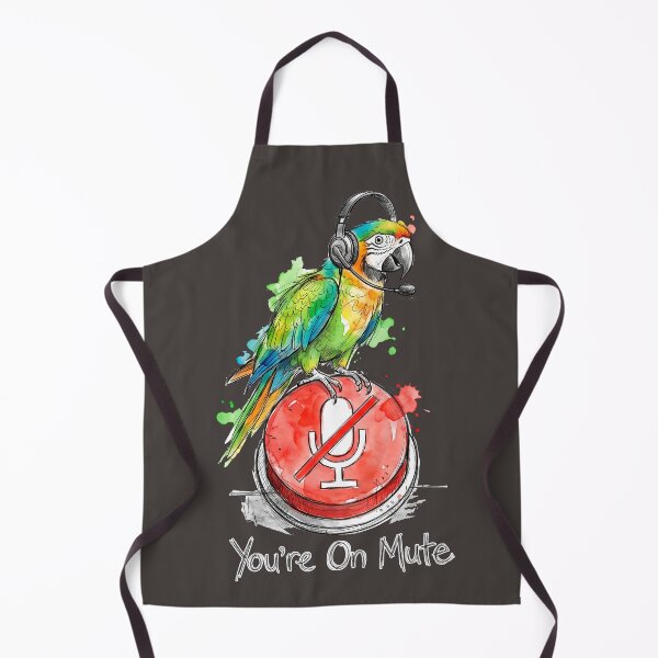 Item preview, You're On Mute: The Paradoxical Parrot Remote Work Illustration designed and sold by SoulPT.