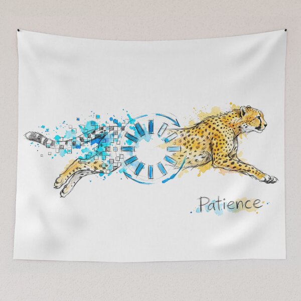 Item preview, Patience: The Loading Cheetah & Internet Lag Satire designed and sold by SoulPT.