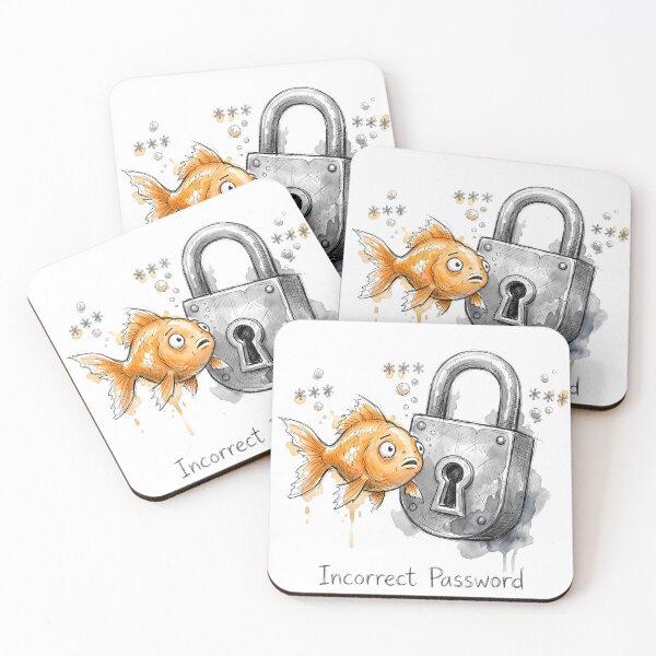 Item preview, Incorrect Password: The Goldfish Memory Cybersecurity Satire designed and sold by SoulPT.