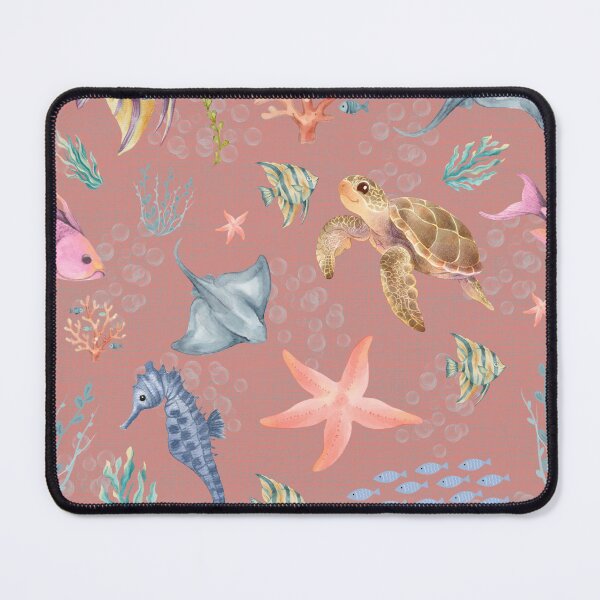 Item preview, Watercolor Ocean Life Textured Dusty Peach designed and sold by KSimpson838.