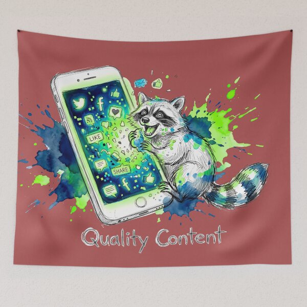 Item preview, Quality Content: The Trash Panda Social Media Satire designed and sold by SoulPT.