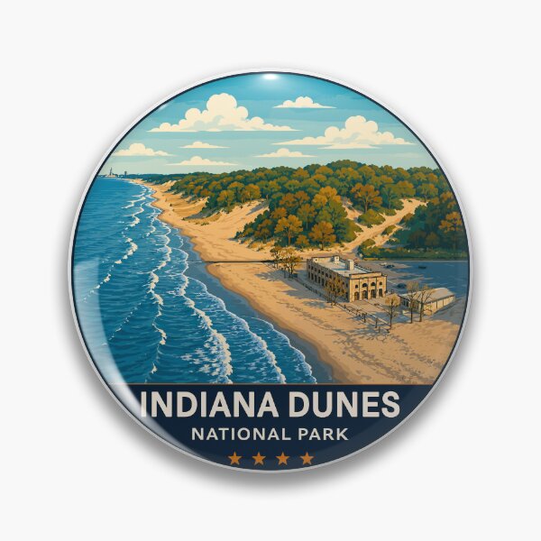 Item preview, Indiana Dunes National Park Retro Lakeshore designed and sold by Gideon Emmerich.