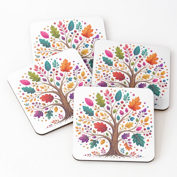 Item preview, Colorful Autumn Tree Watercolor Art designed and sold by PetalGarden.