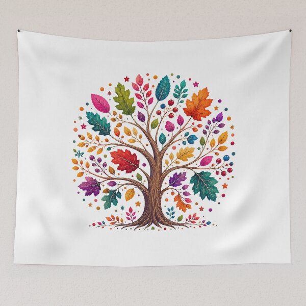 Item preview, Colorful Autumn Tree Watercolor Art designed and sold by PetalGarden.