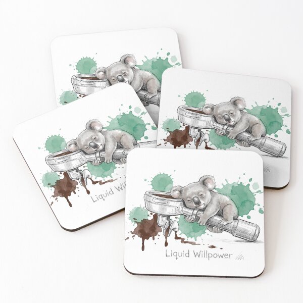 Item preview, Liquid Willpower: Sleepy Koala & Espresso Portafilter Art designed and sold by SoulPT.