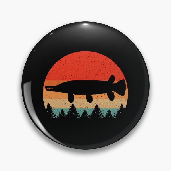 Item preview, Vintage Alligator Gar Fishing Sunset Silhouette Retro Distressed Forest Lake Design designed and sold by Phil Ben.