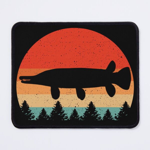 Item preview, Vintage Alligator Gar Fishing Sunset Silhouette Retro Distressed Forest Lake Design designed and sold by Phil Ben.