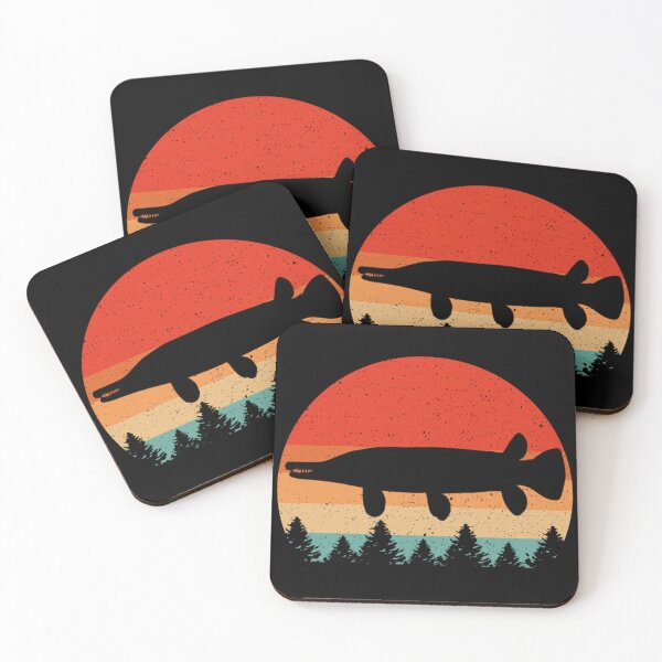 Item preview, Vintage Alligator Gar Fishing Sunset Silhouette Retro Distressed Forest Lake Design designed and sold by Phil Ben.