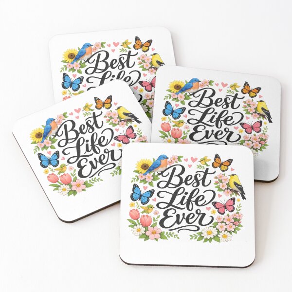 Item preview, Best Life Ever Item with Flowers Birds & Butterflies  designed and sold by WinnifredH.