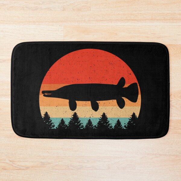 Item preview, Vintage Alligator Gar Fishing Sunset Silhouette Retro Distressed Forest Lake Design designed and sold by Phil Ben.