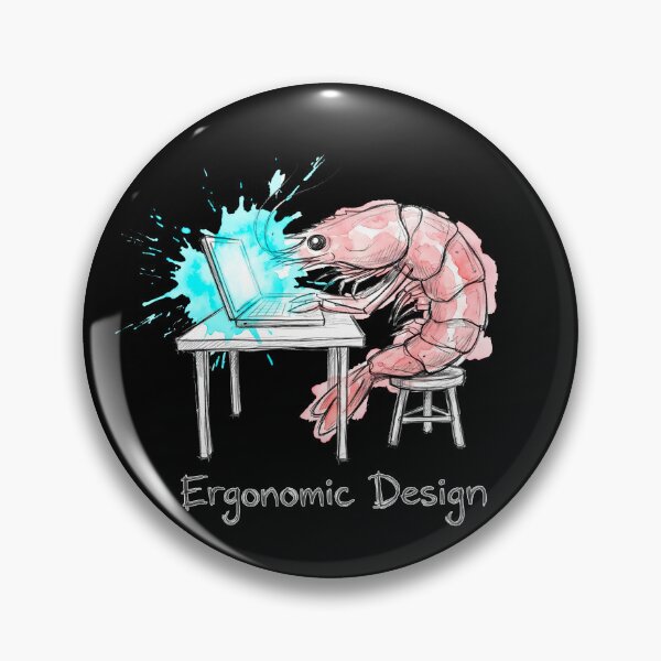 Item preview, Ergonomic Design: The "Shrimp Posture" Office Humor Art designed and sold by SoulPT.