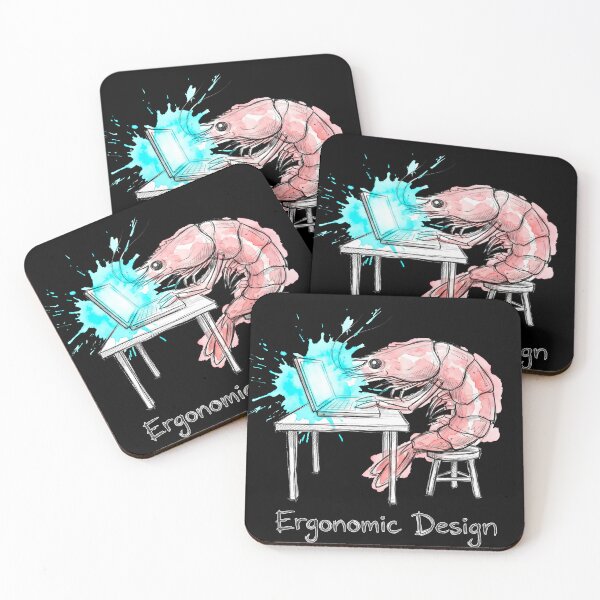 Item preview, Ergonomic Design: The "Shrimp Posture" Office Humor Art designed and sold by SoulPT.