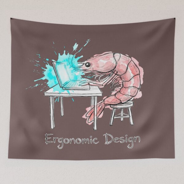 Item preview, Ergonomic Design: The "Shrimp Posture" Office Humor Art designed and sold by SoulPT.