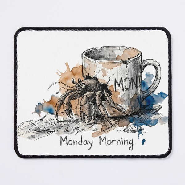 Item preview, Monday Morning: The Caffeine Hermit Crab Surreal Art designed and sold by SoulPT.