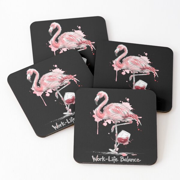 Item preview, Precarious Pink: The Wine-Balancing Flamingo Art designed and sold by SoulPT.