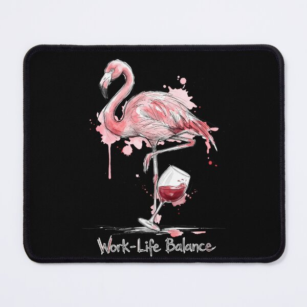 Item preview, Precarious Pink: The Wine-Balancing Flamingo Art designed and sold by SoulPT.