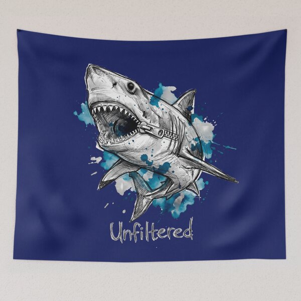 Item preview, Unfiltered: The Surreal Zipper-Jaw Shark Illustration designed and sold by SoulPT.