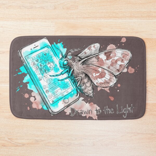 Item preview, Drawn to the Light: The Social Media Moth & Smartphone Satire designed and sold by SoulPT.