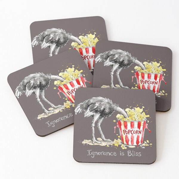 Item preview, Ignorance is Bliss: The Popcorn Ostrich Illustration designed and sold by SoulPT.