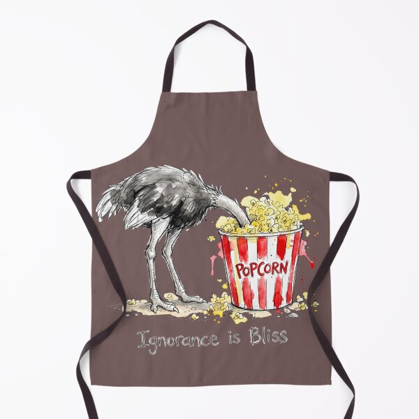 Item preview, Ignorance is Bliss: The Popcorn Ostrich Illustration designed and sold by SoulPT.