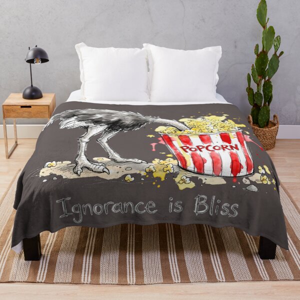 Item preview, Ignorance is Bliss: The Popcorn Ostrich Illustration designed and sold by SoulPT.