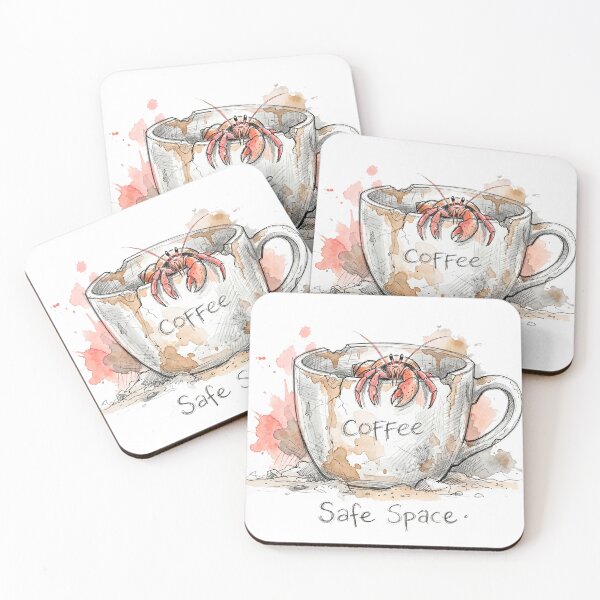 Item preview, Safe Space: The Coffee Mug Hermit Crab Illustration designed and sold by SoulPT.