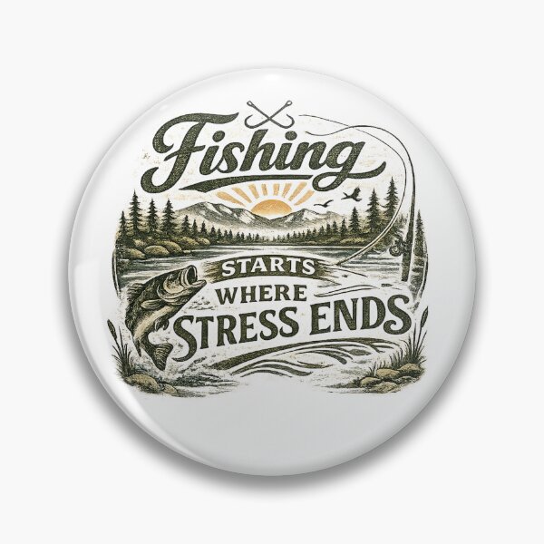 Artikelvorschau, Fishing Starts Where Stress Ends – Vintage Fishing Design entworfen und verkauft von Digal92.