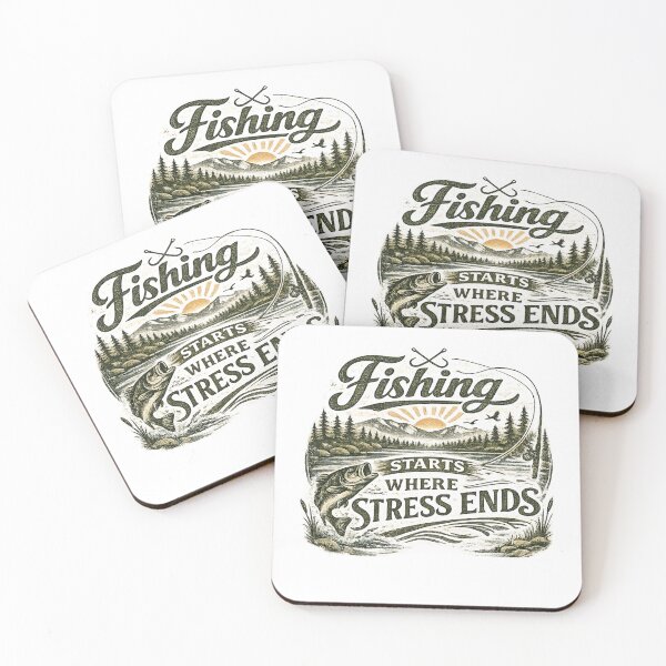 Item preview, Fishing Starts Where Stress Ends – Vintage Fishing Design designed and sold by Digal92.