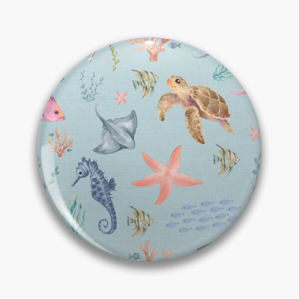 Item preview, Watercolor Ocean Life Textured Pastel Blue designed and sold by KSimpson838.