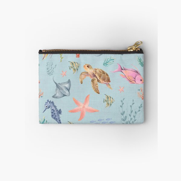 Item preview, Watercolor Ocean Life Textured Pastel Blue designed and sold by KSimpson838.