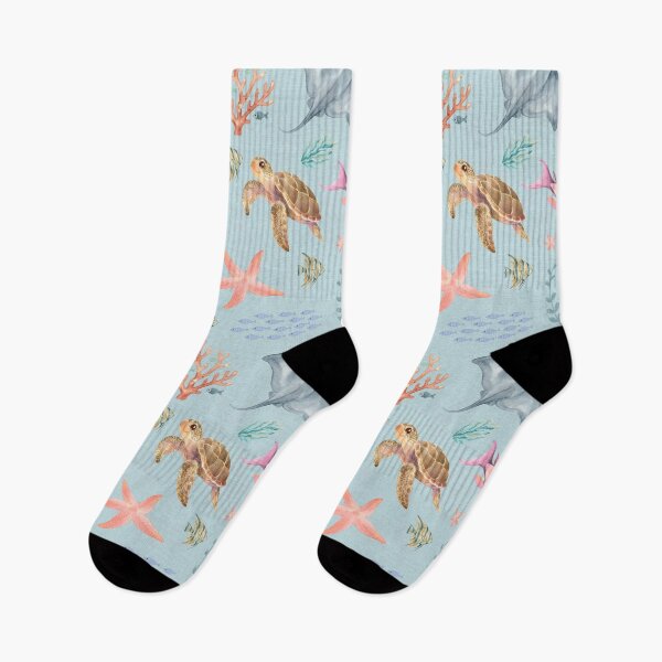 Item preview, Watercolor Ocean Life Textured Pastel Blue designed and sold by KSimpson838.