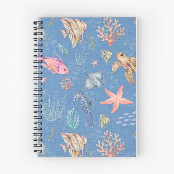 Item preview, Watercolor Ocean Life Textured Medium Blue designed and sold by KSimpson838.
