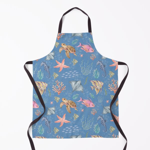 Item preview, Watercolor Ocean Life Textured Medium Blue designed and sold by KSimpson838.