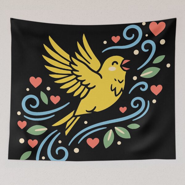 Item preview, Japanese Canary Flight of Joy - Modern Art Pet Identity designed and sold by ZUMERI.