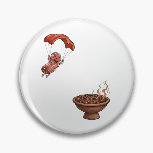 Item preview,  Steak With Parachute Jumping Onto Grill Funny BBQ designed and sold by Majnon8bp.