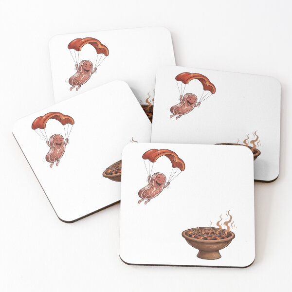 Item preview,  Steak With Parachute Jumping Onto Grill Funny BBQ designed and sold by Majnon8bp.