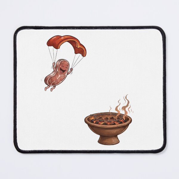 Item preview,  Steak With Parachute Jumping Onto Grill Funny BBQ designed and sold by Majnon8bp.