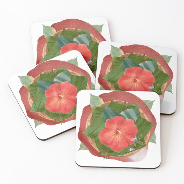 Item preview, Red Hibiscus Flower Watercolor Botanical Composition designed and sold by Rhodes Shop.