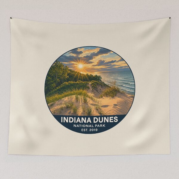 Item preview, Indiana Dunes National Park Retro Lakeshore designed and sold by Gideon Emmerich.