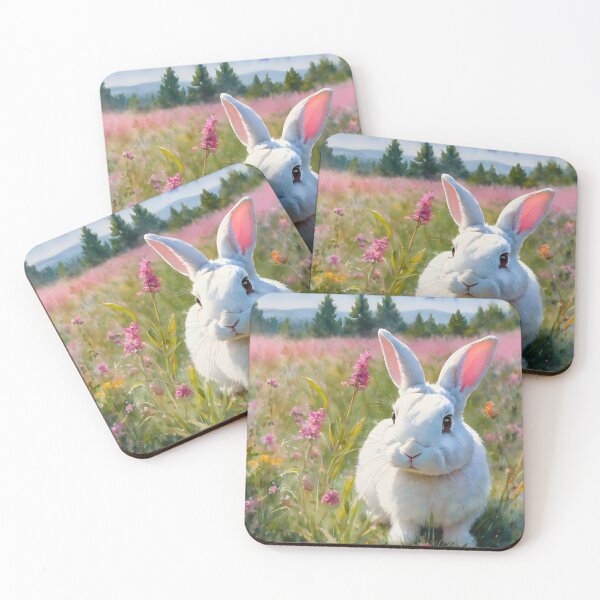 Item preview, Cute Bunny Grazing in Flower Field designed and sold by Elisa Miller.