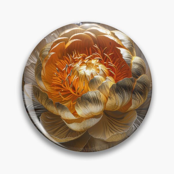 Item preview, Golden Peony on Dark Background | Elegant  Floral Art designed and sold by MargaretWiktor.