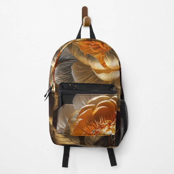 Item preview, Golden Peony on Dark Background | Elegant Floral Art designed and sold by MargaretWiktor.