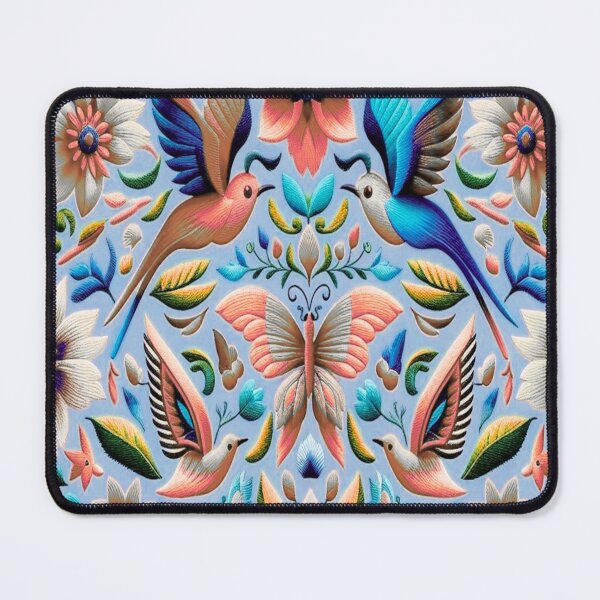 Item preview, Vibrant Mexican embroidery birds flowers butterfly designed and sold by BriSher.