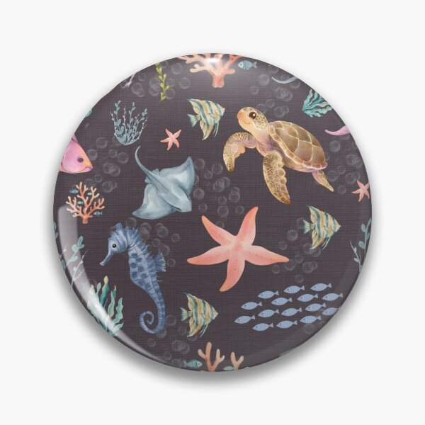 Item preview, Watercolor Ocean Life Textured Dark Brown designed and sold by KSimpson838.